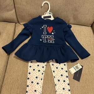 Tommy Hilfiger Blue Top and Star Print Leggings